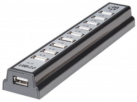 HUB 10 ports USB 2.0 - alimenté par adaptateur secteur - Trademos