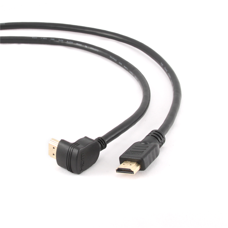 Cordon HDMI High Speed with ethernet 2.0 - Droit / coudé 90° - 3 m -  Trademos