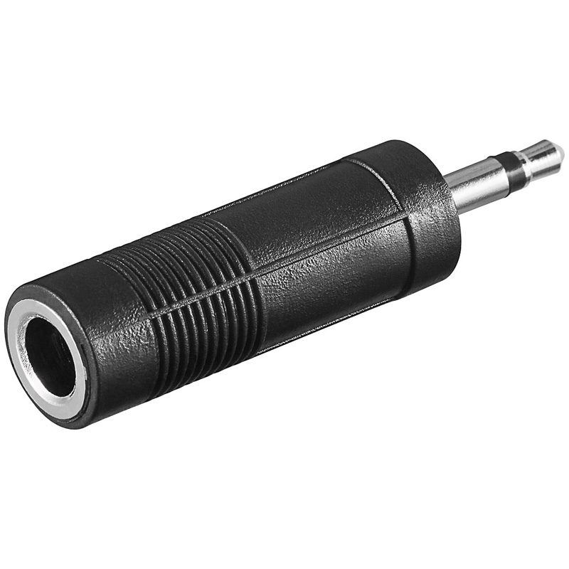 ADAPTATEUR JACK 6.35 / JACK 3.5, STEREO, M / F, NOIR