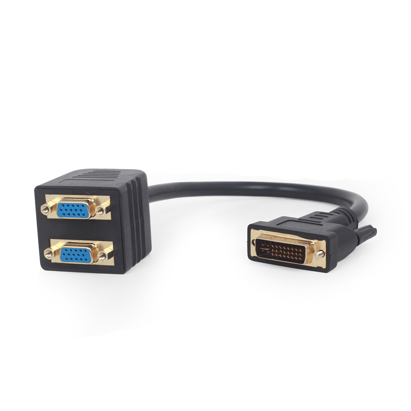 Adaptateur DVI-I / M 24 + 5 vers 2 x VGA / F - noir - 0.30 m