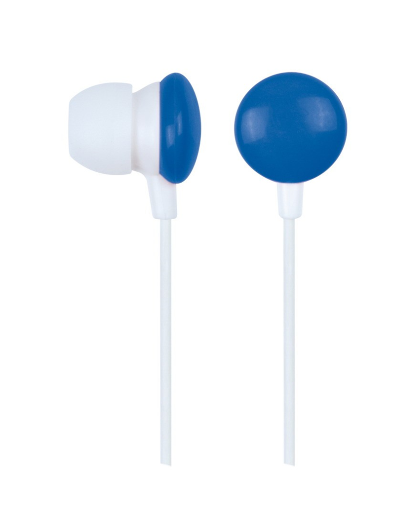 Ecouteur stéréo avec prise jack 3.5 mm de 0.90 m - Bleu - Trademos