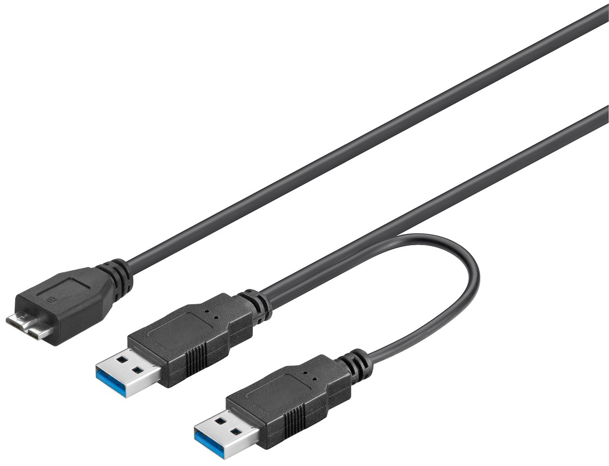 Cordon Y USB 3.0 A /M vers A /M + Micro B /M - 0.30 m
